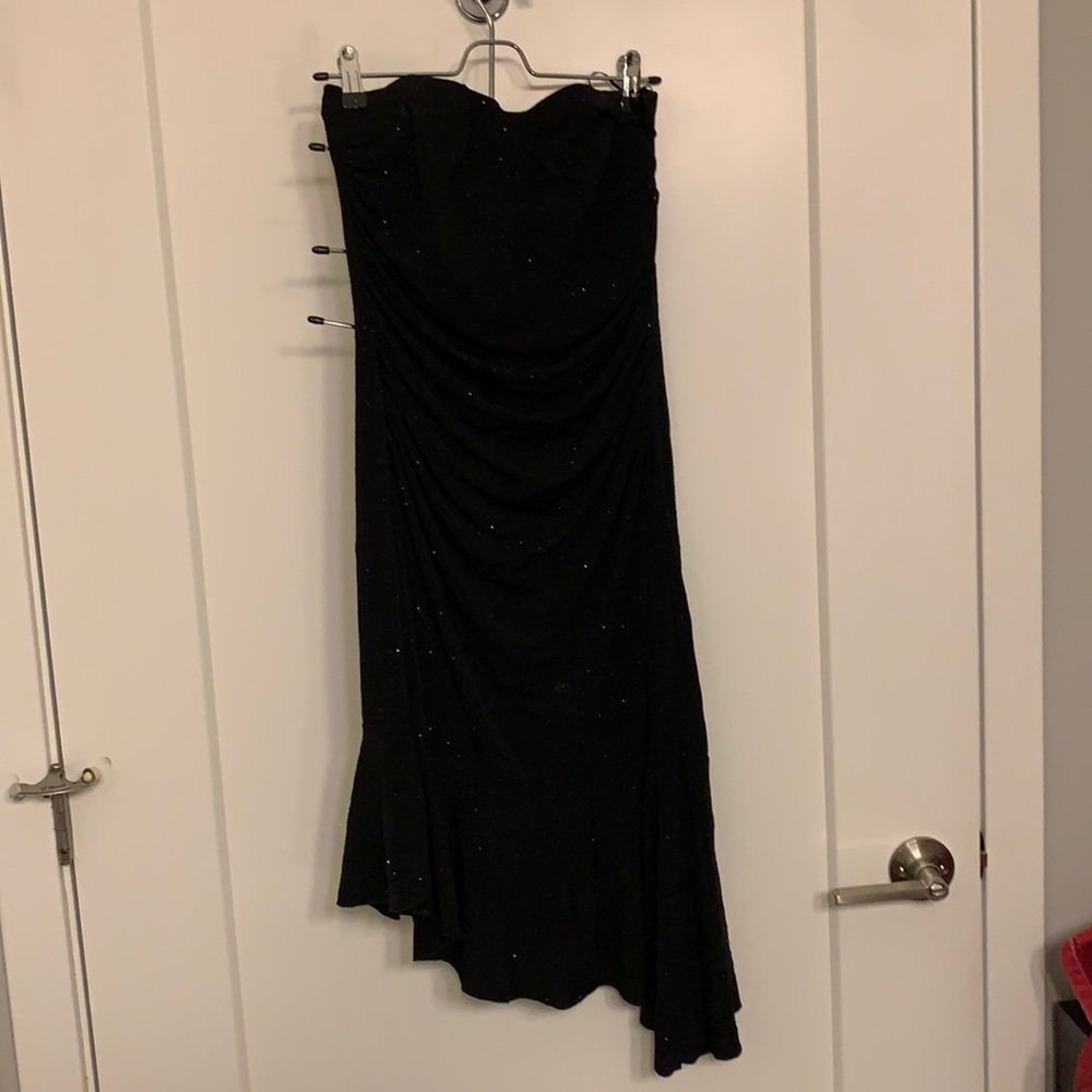 Black dress right below knee length